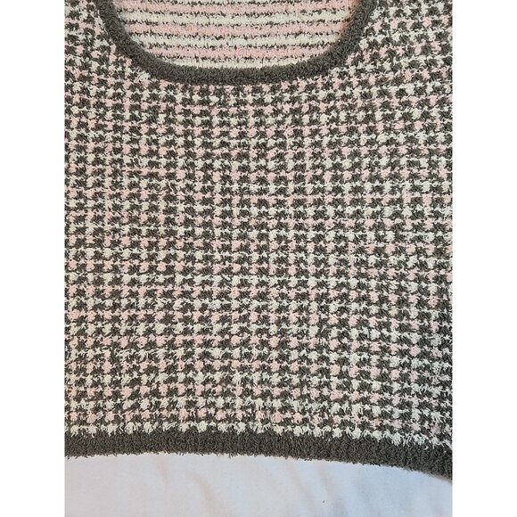 POL cropped top knit stretch gray pink white size L - Picture 15 of 15